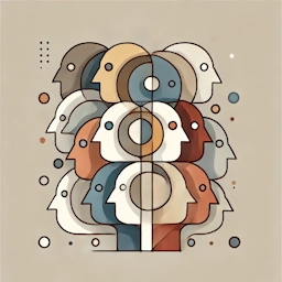 Image symbolique de têtes stylisées avec un élément central – représentant la gestion des rôles et des droits d’accès individuels.