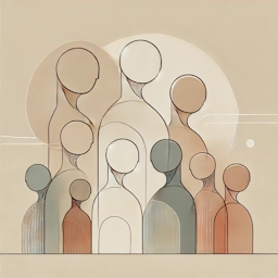 Illustration symbolique de plusieurs personnes stylisées – représentant la collaboration et le partage.